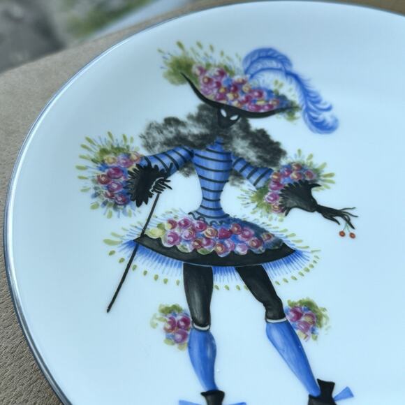 Guy Thirion Limoges France Chastagner Plate Hand Painted Paris Masquerade Juin - Picture 4 of 6